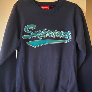 Supreme baseball font crewneck sweatshirt
